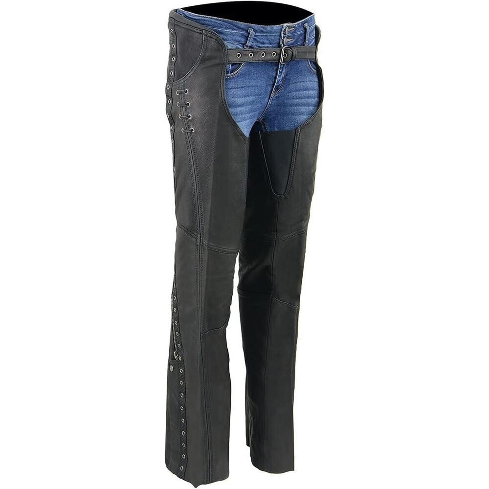 NEW Milwaukee Leather Women's 4XL Lightweight Goat Skin Black Chaps MLL6535